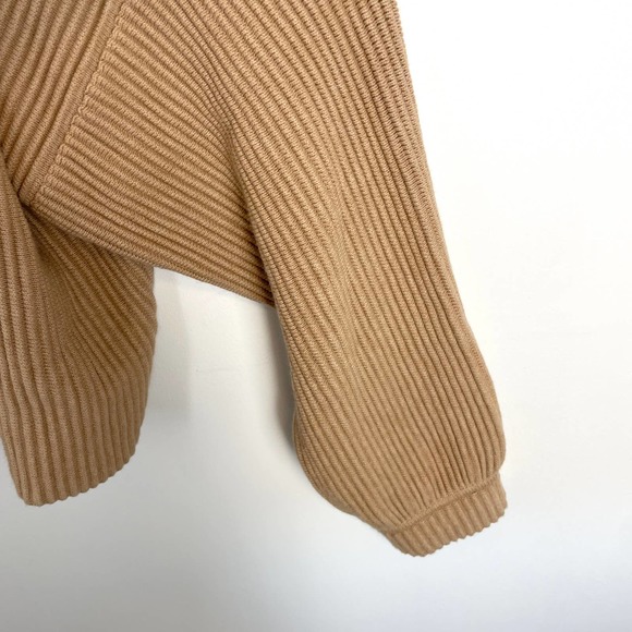 Lunya Cozy Cotton Silk Reversible Ribbed Pullover Sweater In Tranquil Tan XL New - Picture 9 of 16
